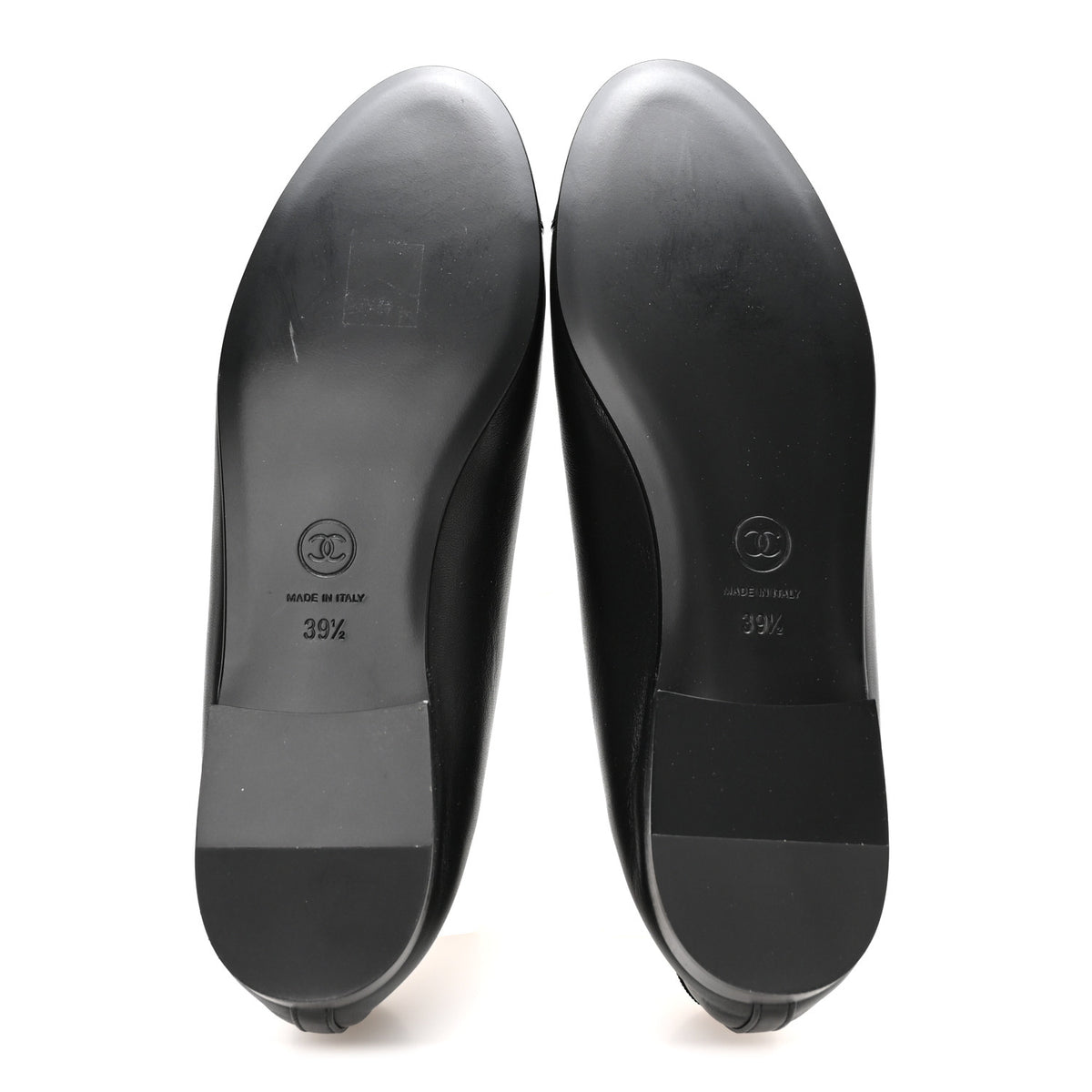 Chanel Lambskin Patent Cap Toe Ballerina Flats 39.5 Black 6 of 8