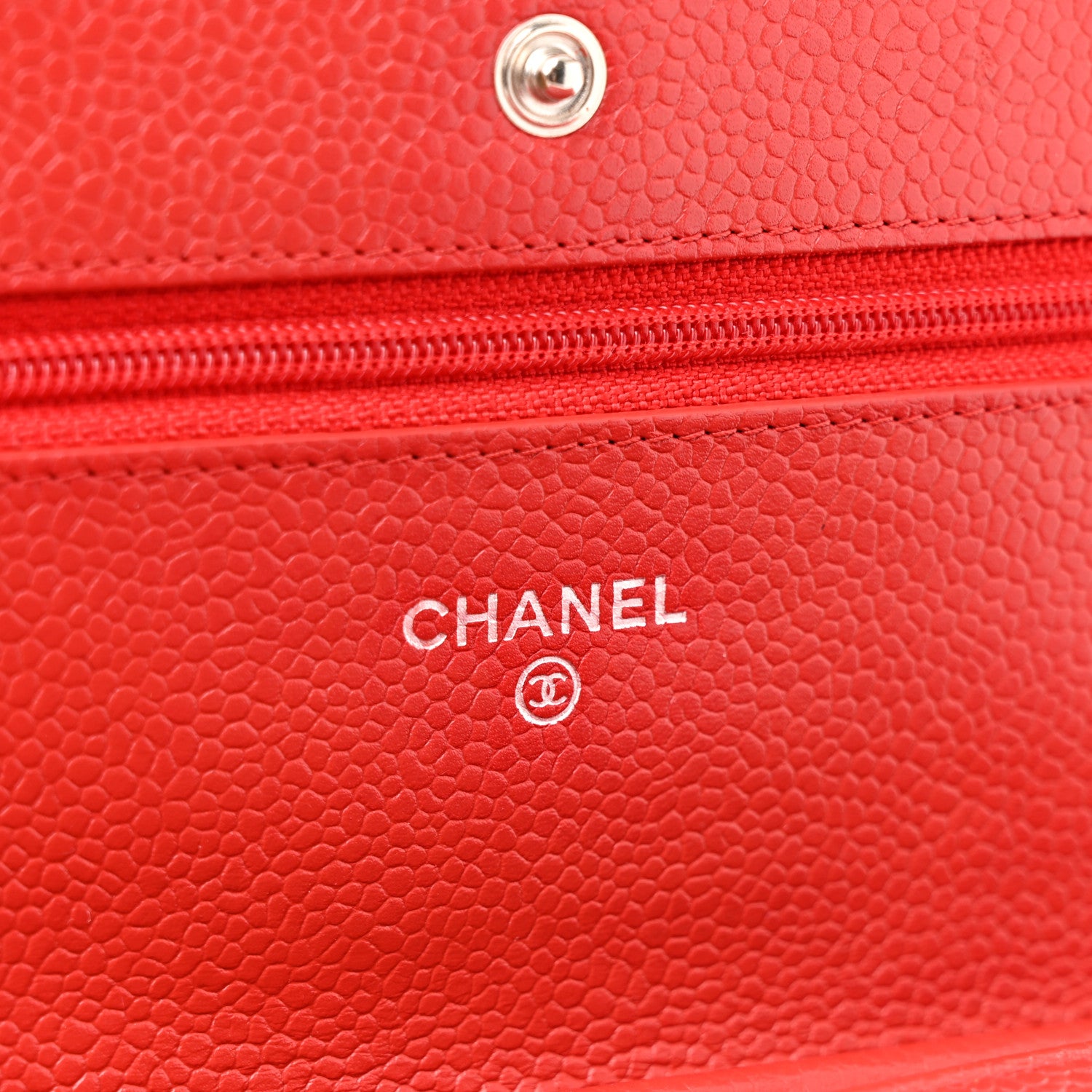 Chanel Caviar Quilted Wallet On Chain WOC Red 6 of 16