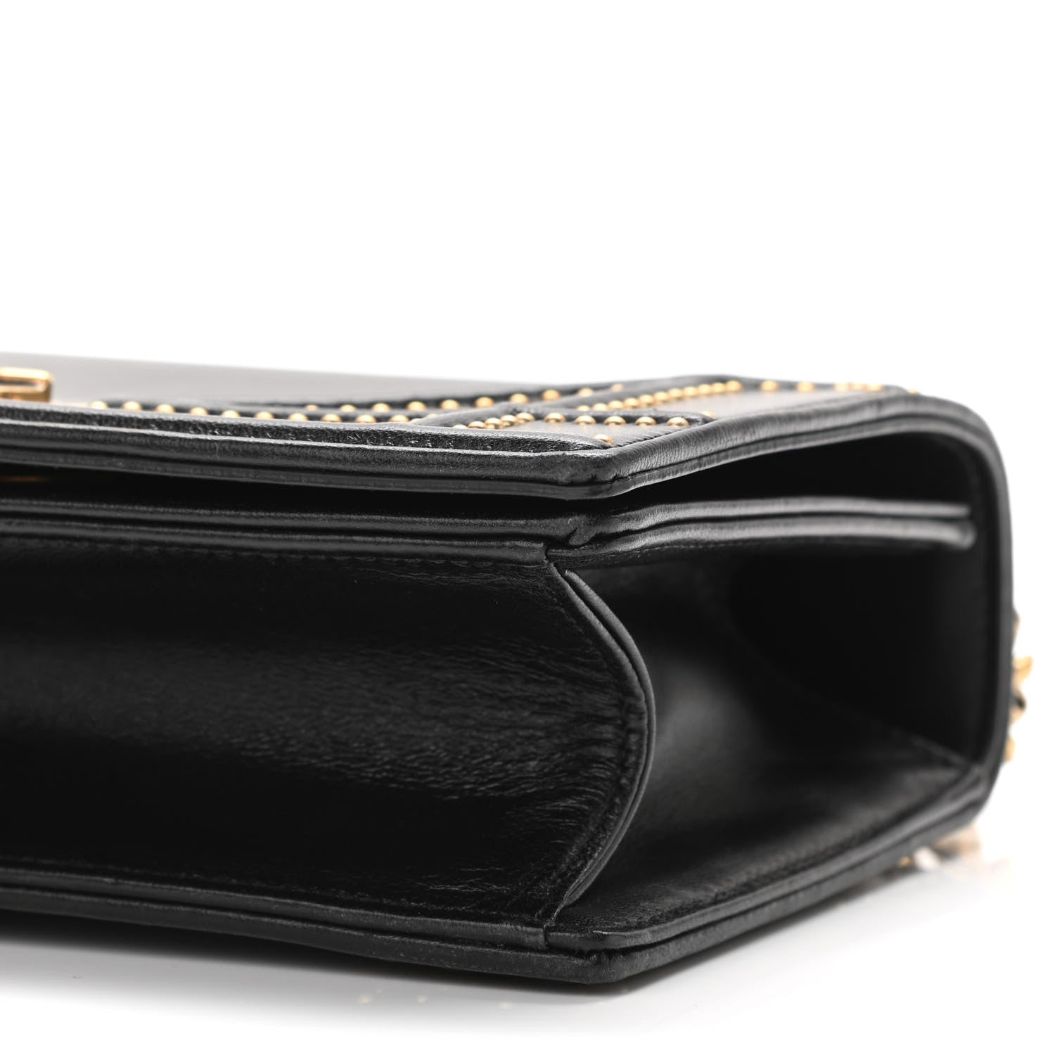 Christian Dior Lambskin Studded Medium Diorama Flap Bag Black 10 of 10