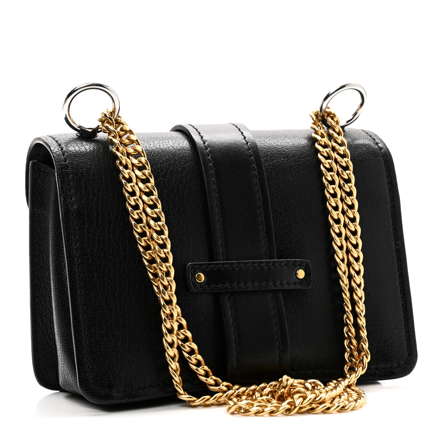 Chloe Goatskin Calfskin Mini Aby Chain Shoulder Bag Black 3 of 9