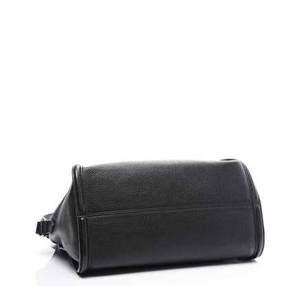 Alexander McQueen Pebbled Calfskin Small Skull Padlock Zip Around Tote Black 3 of 10