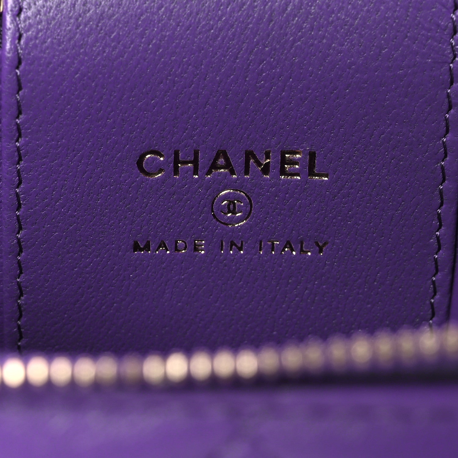 Chanel Lambskin Quilted Top Handle Mini Vanity Case With Chain Purple 6 of 14