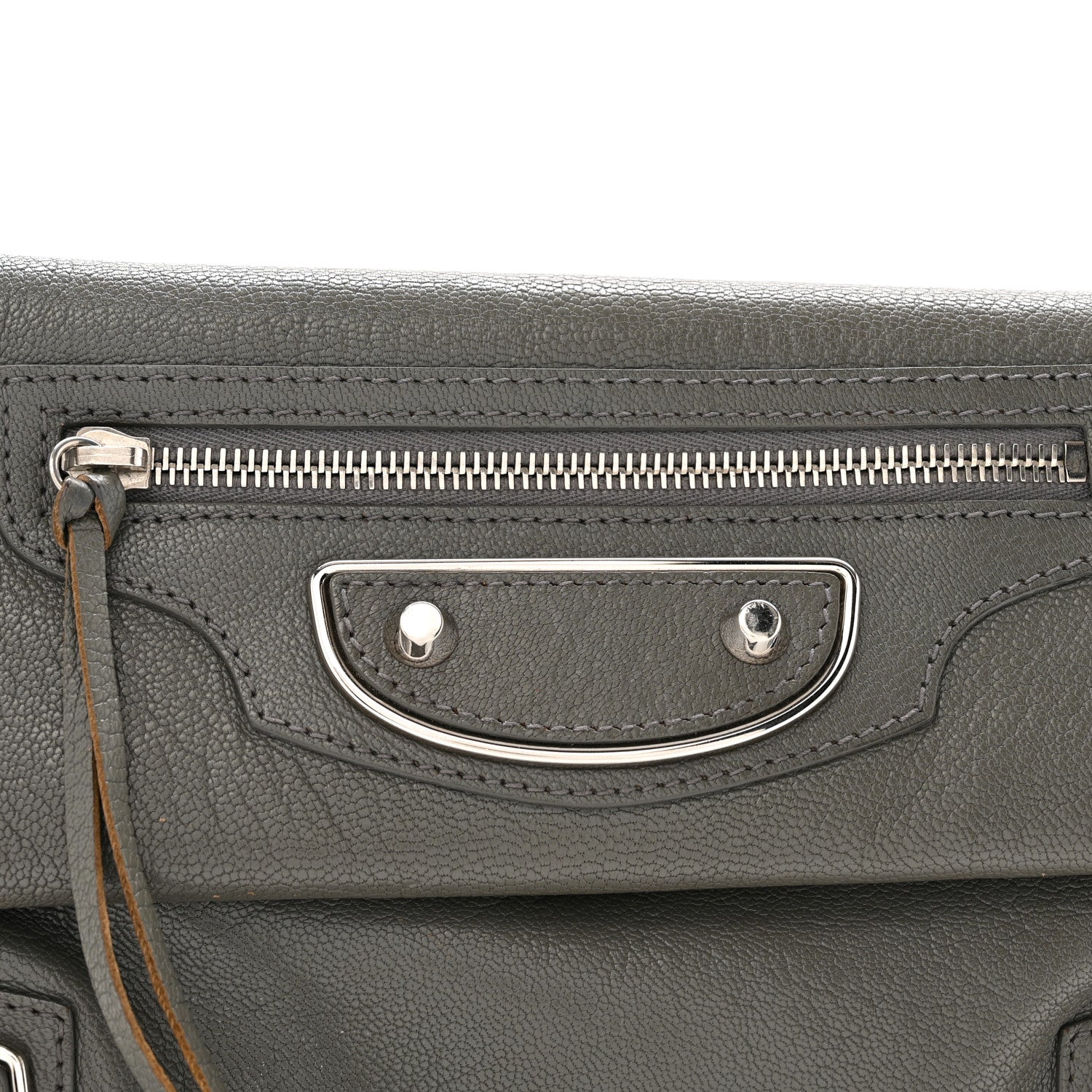 Balenciaga Chevre Silver Metallic Edge Hardware Envelope Clutch Gris Acier 10 of 16