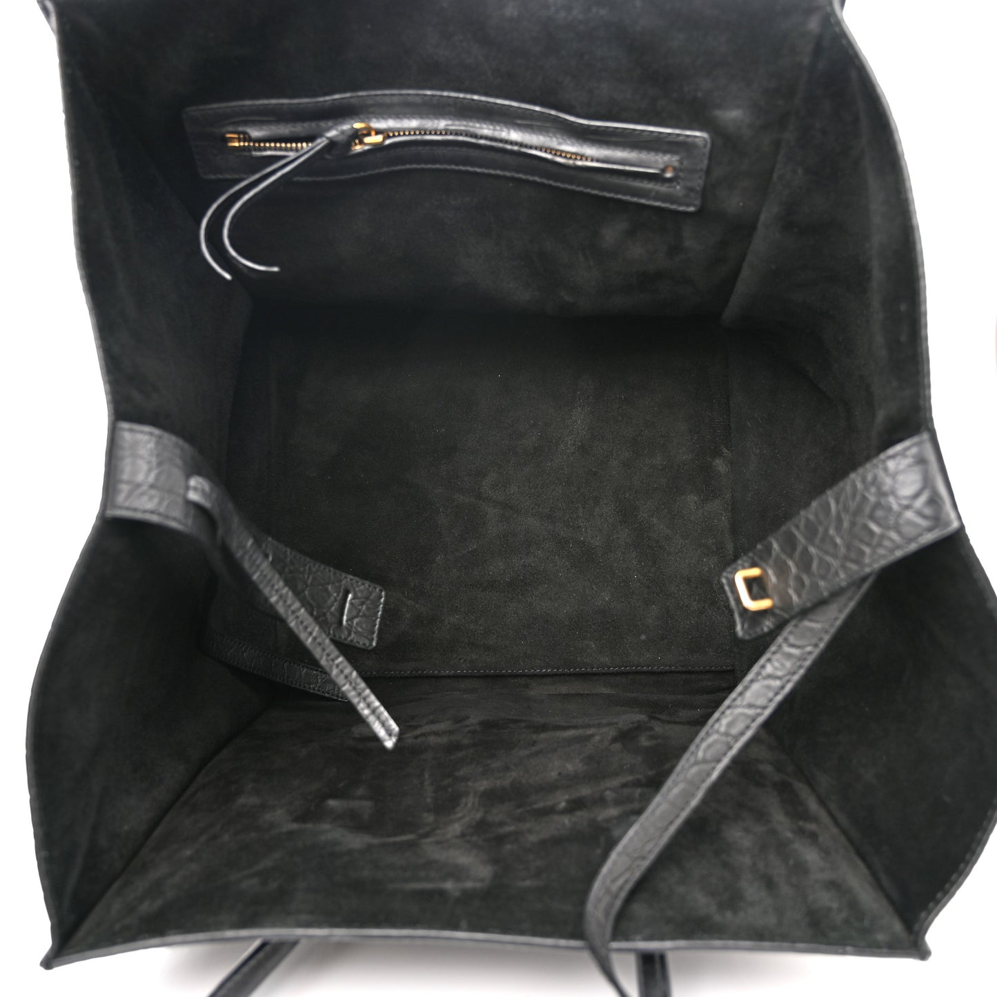 Calfskin Crocodile Embossed Medium Phantom Luggage Black
