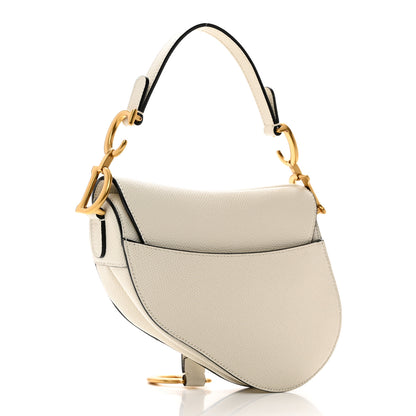 Christian Dior Grained Calfskin Mini Saddle Bag White 2 of 10