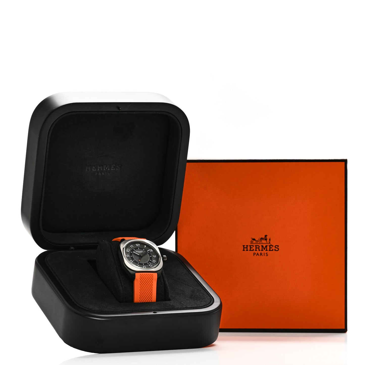 DLC Coated Titanium Rubber 39mm H08 Automatic Watch Orange