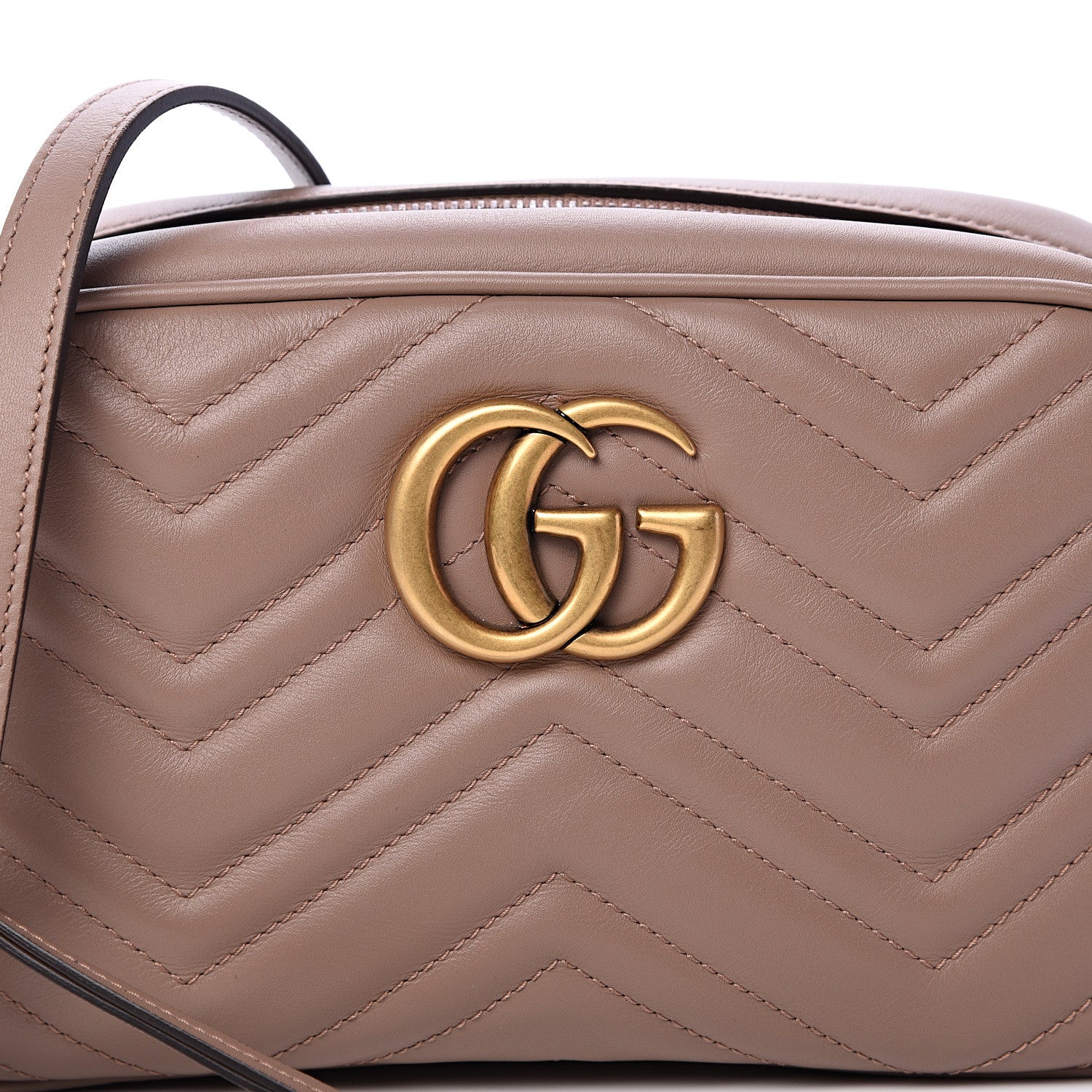 Gucci Calfskin Matelasse Small GG Marmont Chain Shoulder Bag Porcelain Rose 7 of 9