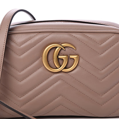 Gucci Calfskin Matelasse Small GG Marmont Chain Shoulder Bag Porcelain Rose 7 of 9