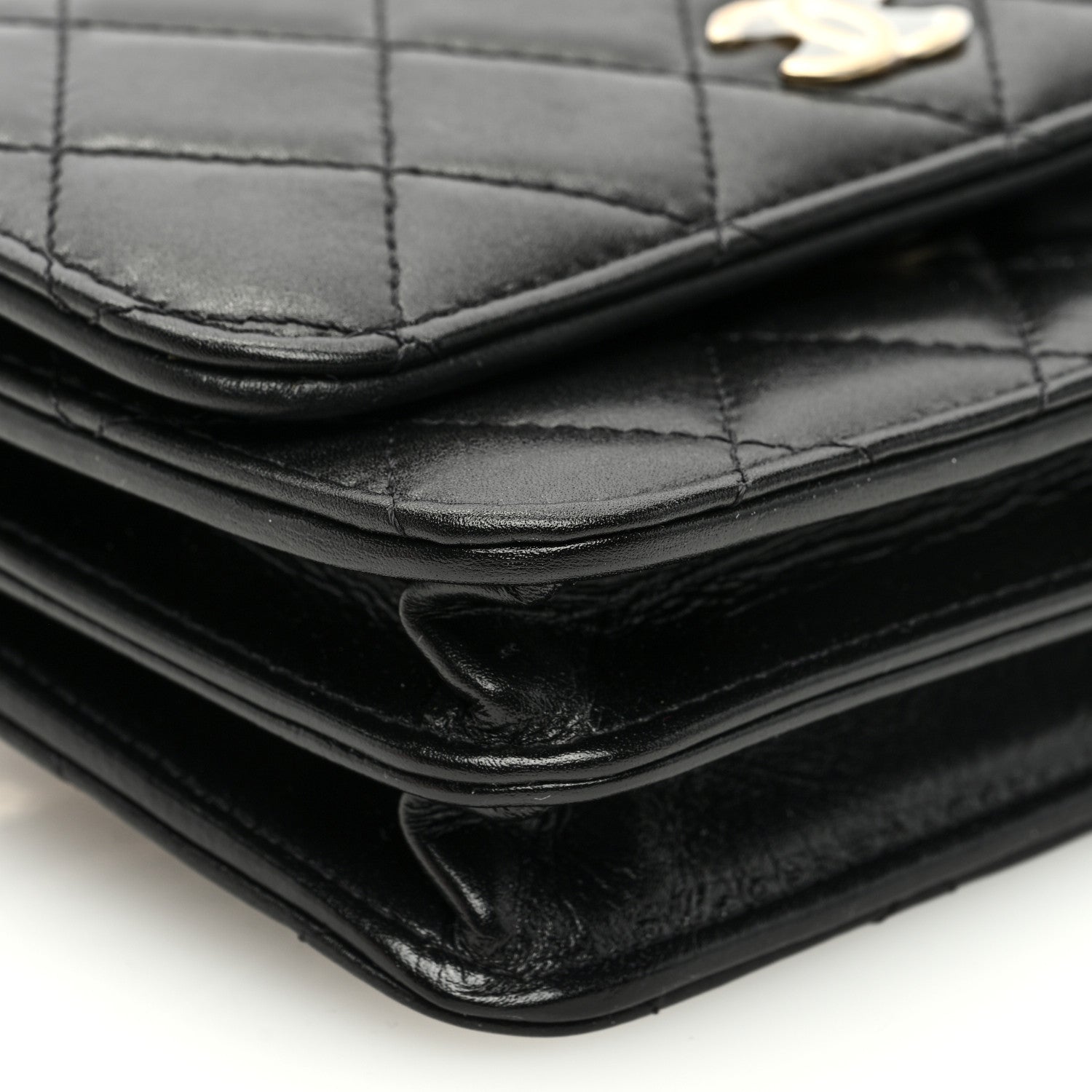 Chanel Calfskin Quilted Mini Maxi Pearls Wallet On Chain WOC Black 9 of 11