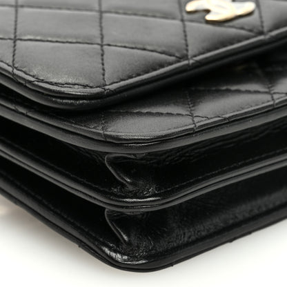 Chanel Calfskin Quilted Mini Maxi Pearls Wallet On Chain WOC Black 9 of 11