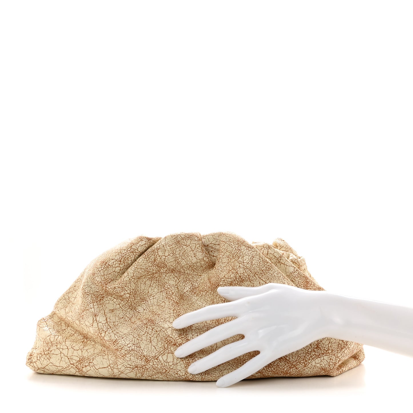 Crackled Calfskin The Pouch Oversized Clutch Zabaione Zabaione