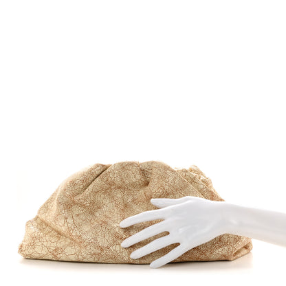 Bottega Veneta Crackled Calfskin The Pouch Oversized Clutch Zabaione Zabaione 2 of 7