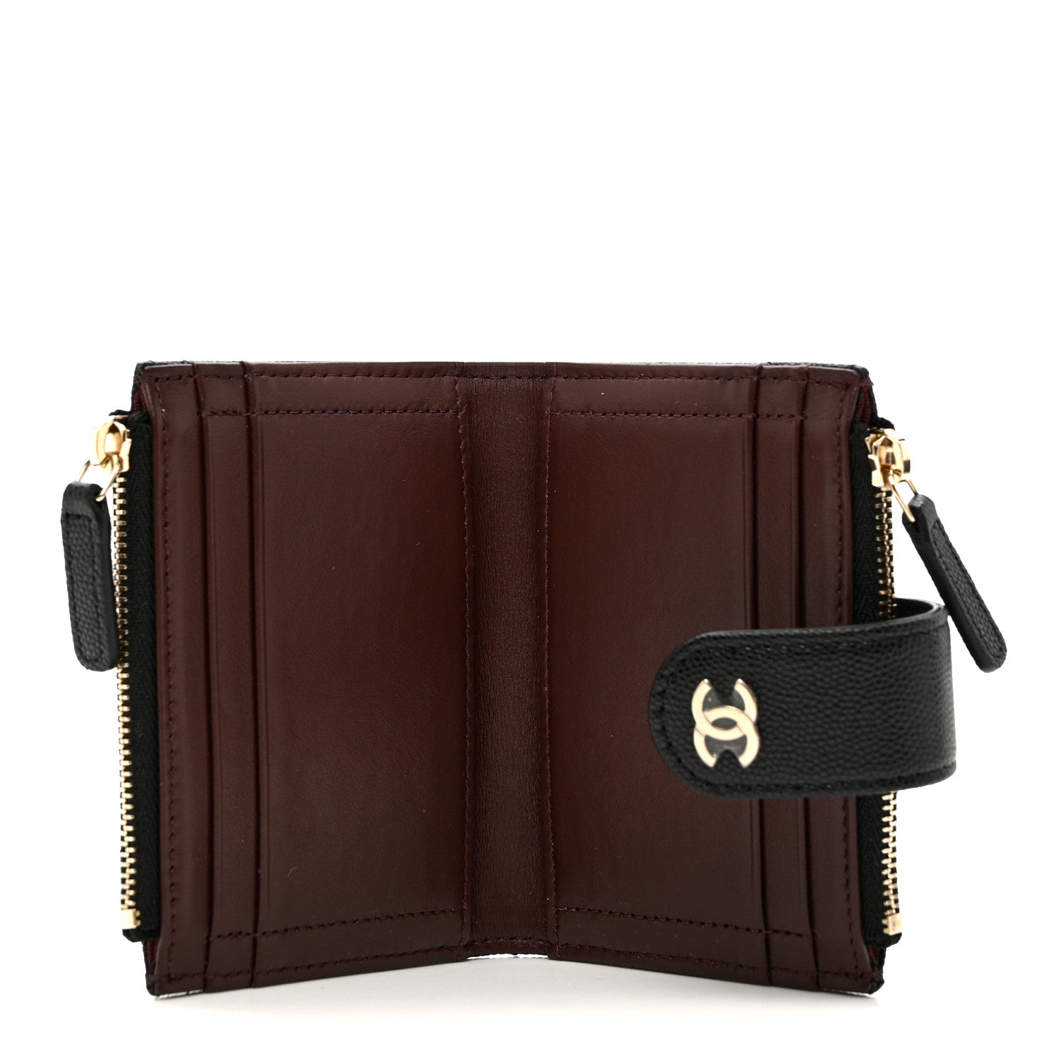 Chanel Caviar Quilted Compact Zipped Pocket Wallet Black 5 of 7