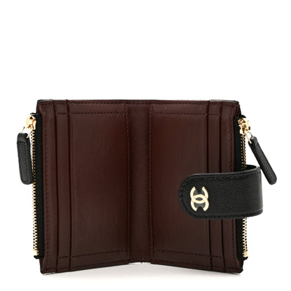 Chanel Caviar Quilted Compact Zipped Pocket Wallet Black 5 of 7