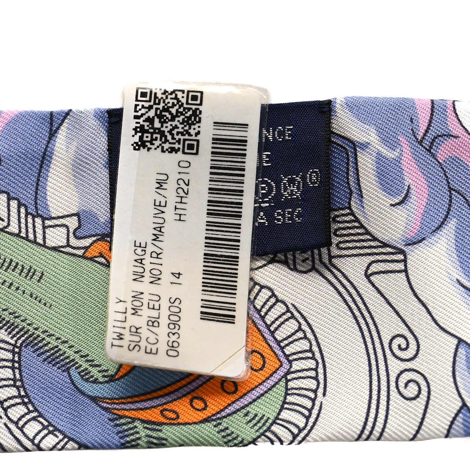 Hermes Silk Sur Mon Nuage Twilly Bleu Black Mauve 3 of 4