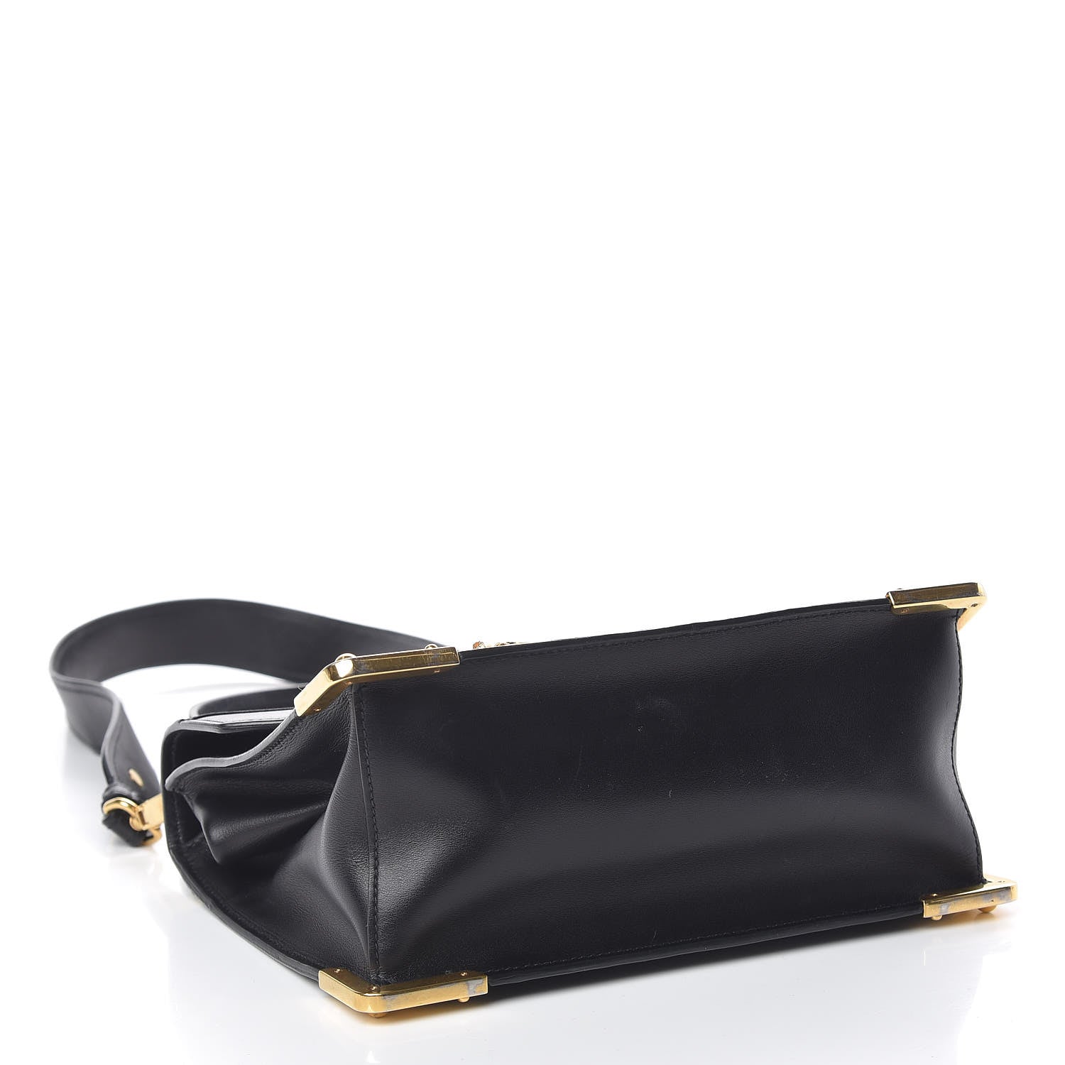 Prada City Calf Saffiano Animalier Top Handle Bag Black 4 of 14