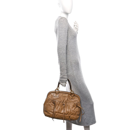 Miu Miu Nappa Lux Two Way Handbag Sabbia 2 of 9