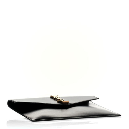 Saint Laurent Smooth Shiny Calfskin Monogram Uptown Pouch Black 3 of 4
