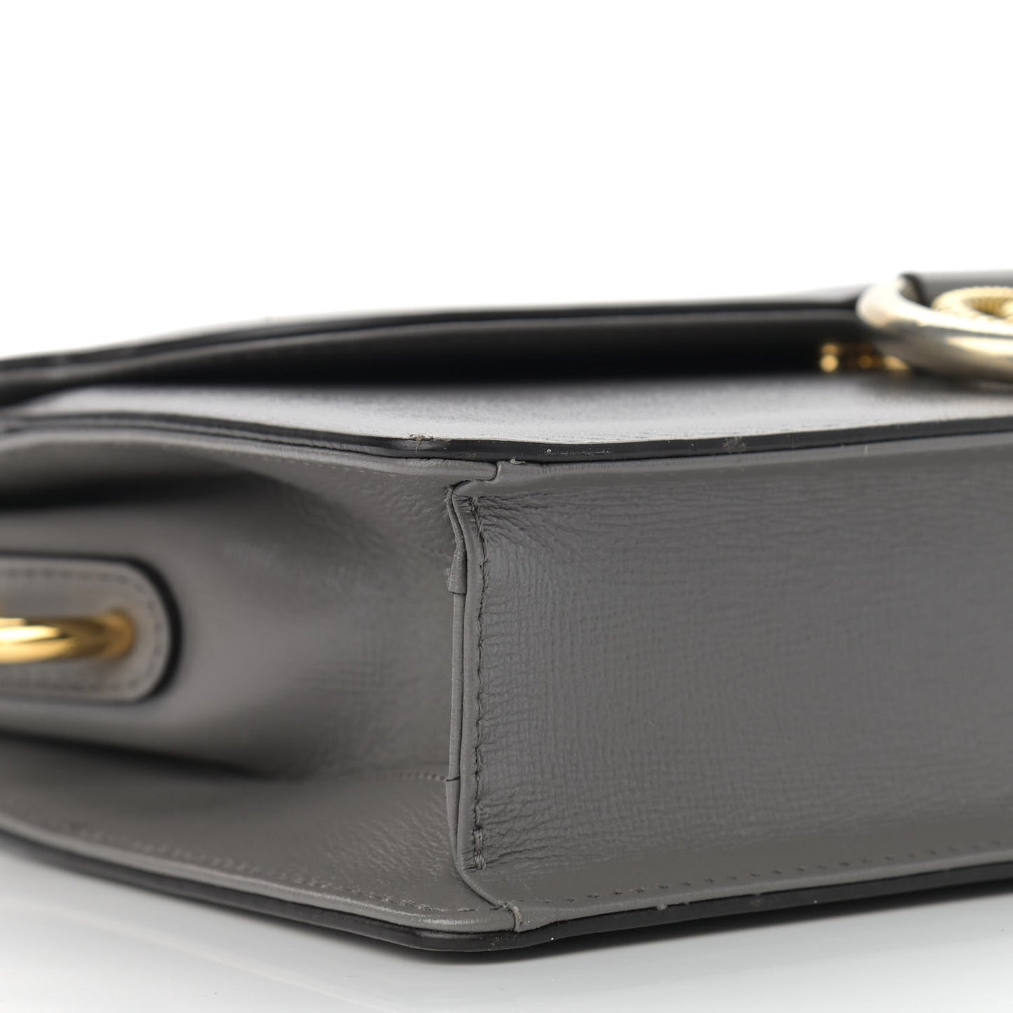 Textured Calfskin Small Torchon GG Ring Shoulder Bag Dusty Grey