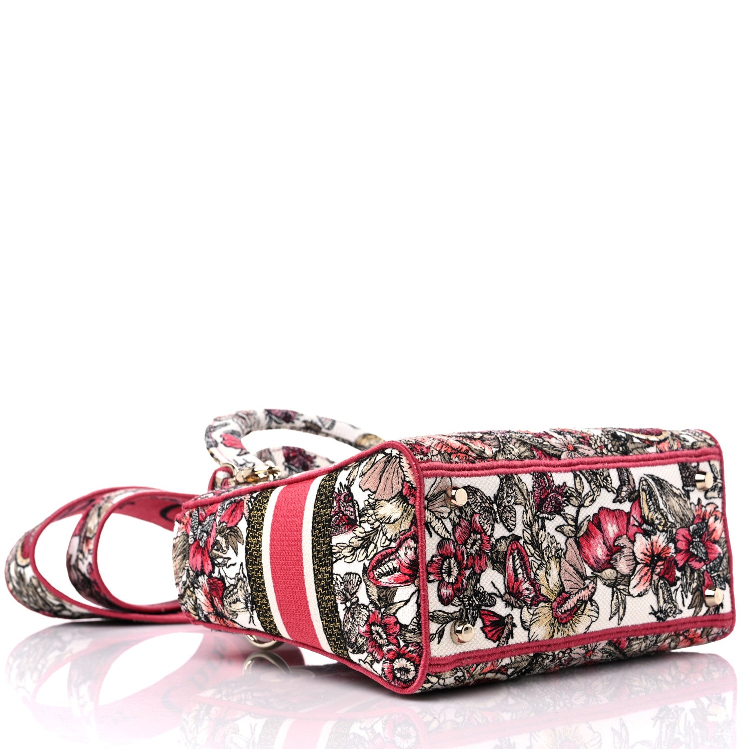 Christian Dior Canvas Embroidered Butterfly Print Medium Lady D-Lite Multicolor 4 of 10