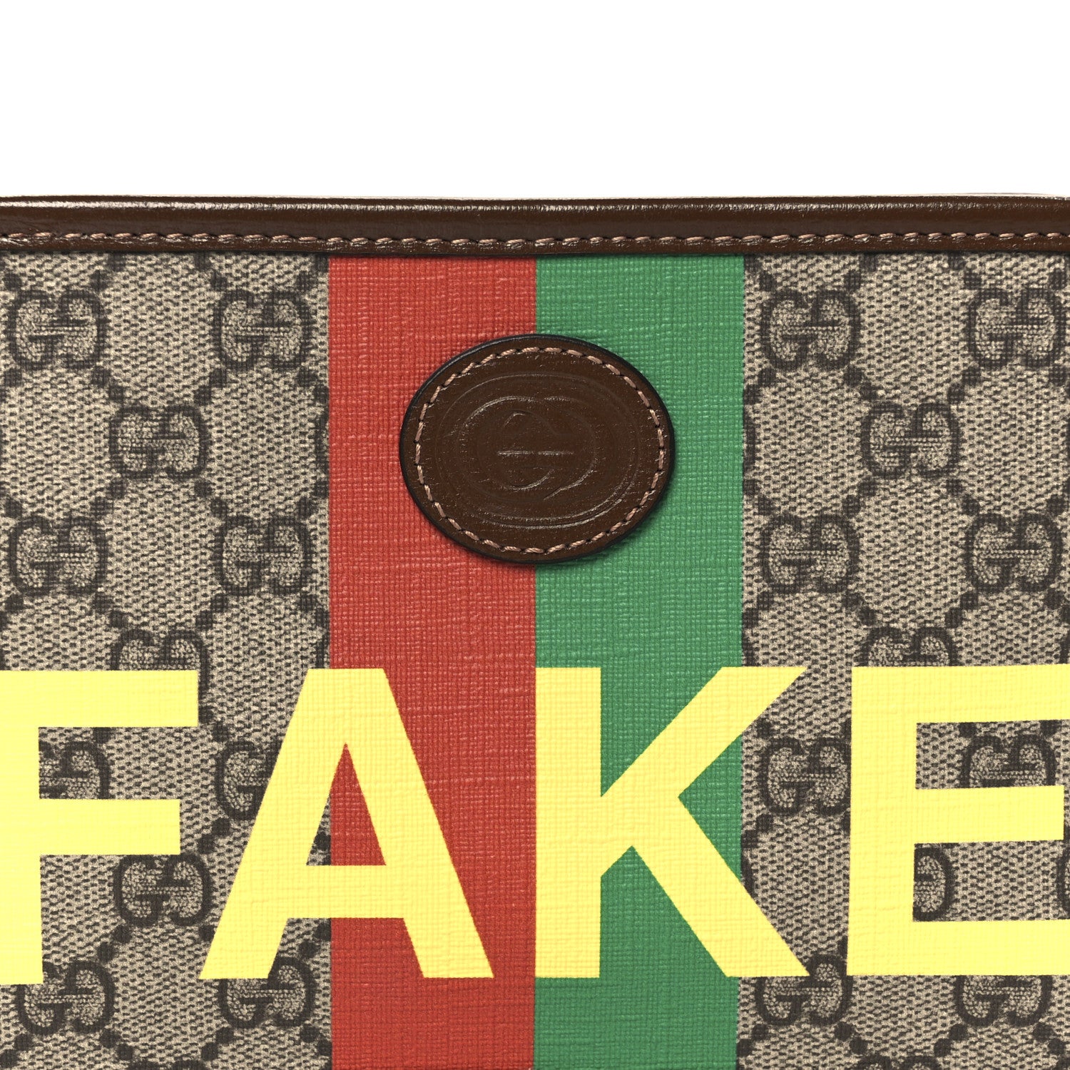 Gucci GG Supreme Monogram Azalea Calfskin Fake/Not Retro Interlocking G Cosmetic Case Beige Ebony Brown Sugar 8 of 8