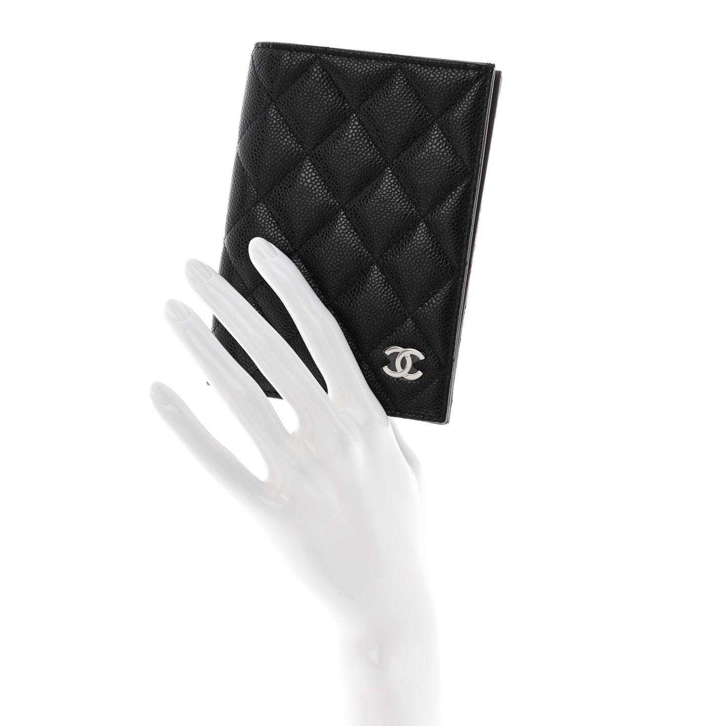 Caviar Quilted Passport Holder Black