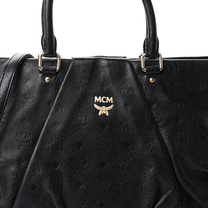 MCM Calfskin Ottomar Monogram Tote Black 14 of 14