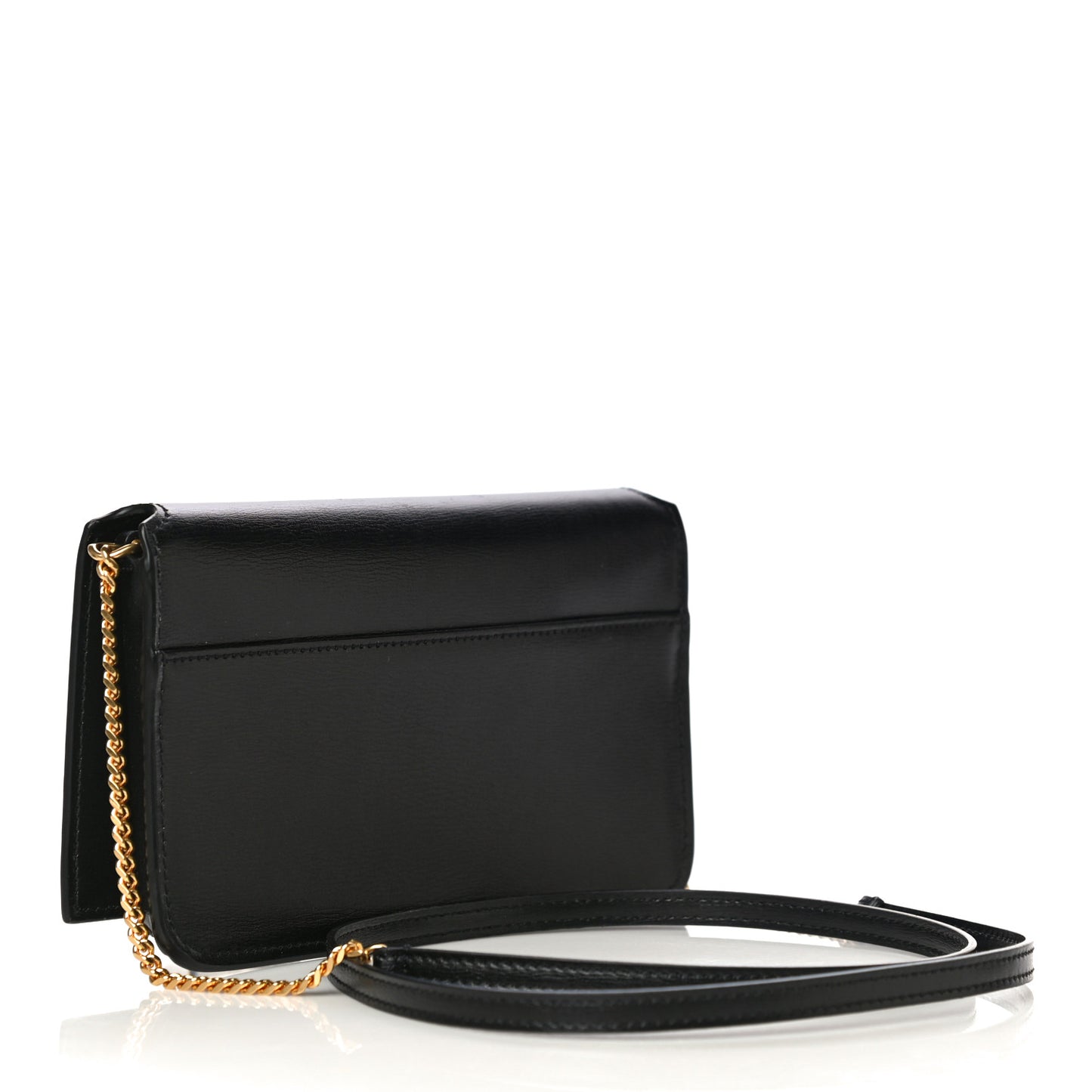 Smooth Calfskin Monogram Phone Holder Crossbody Black