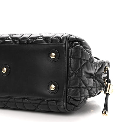 Christian Dior Lambskin Cannage 2 Dior Zip Top Satchel Black 10 of 10