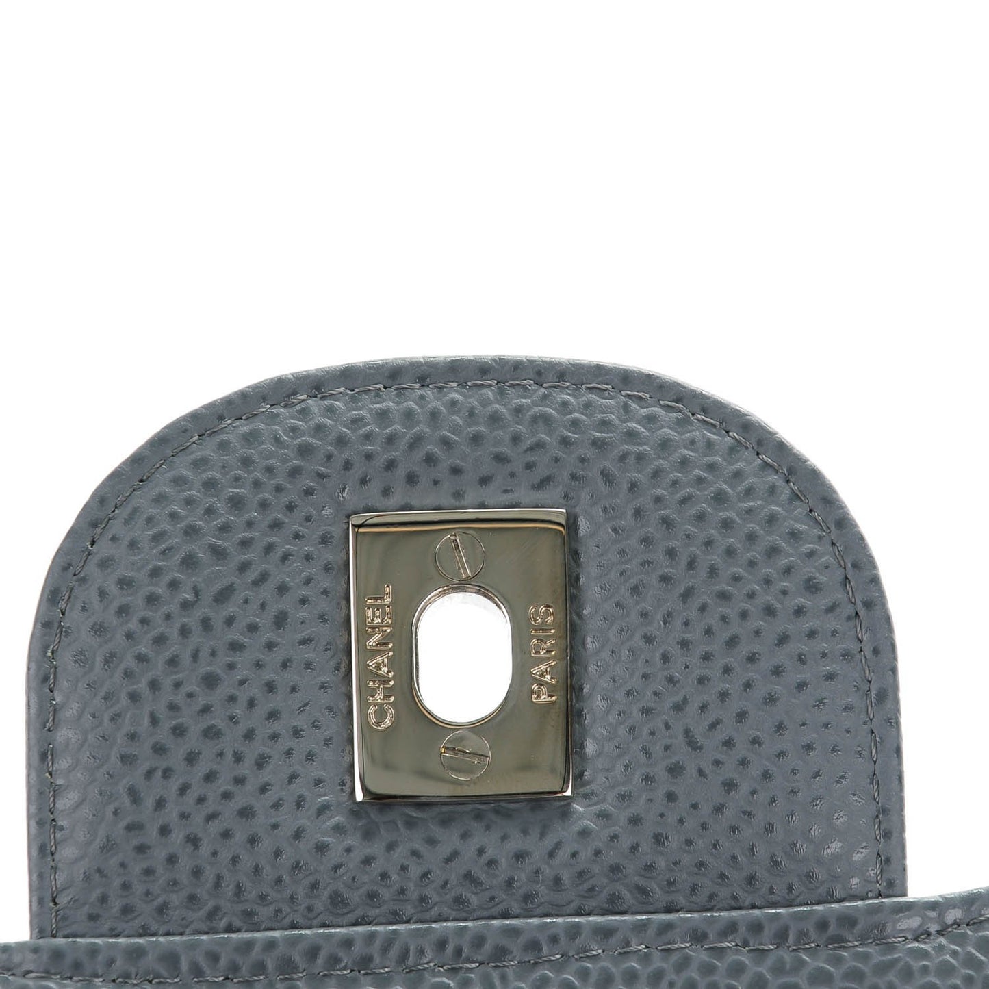 Caviar Quilted Jumbo Single Flap Grey