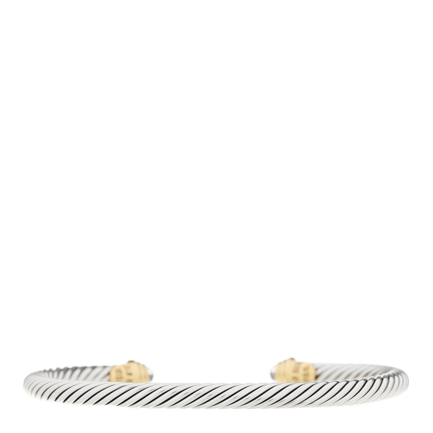 Sterling Silver 18K Yellow Gold Aquamarine 4mm Kids Cable Bracelet