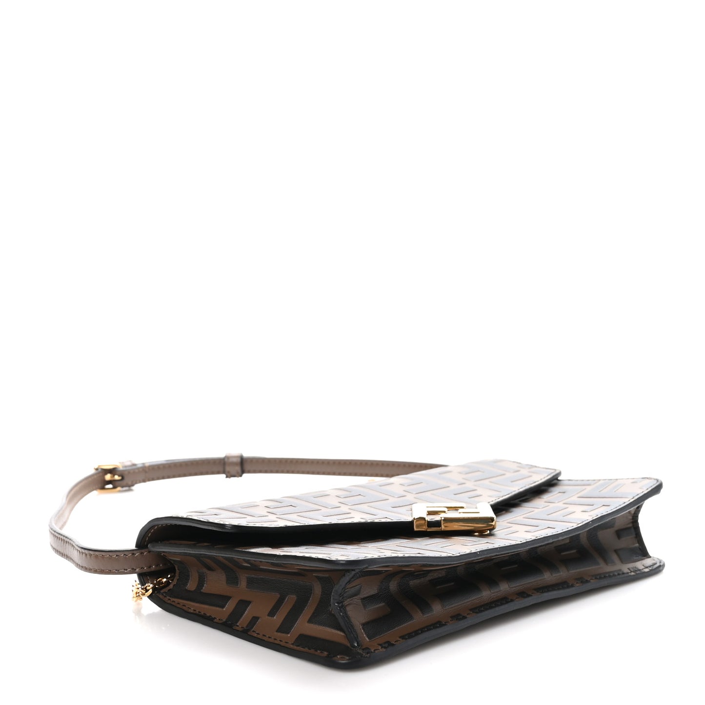 Vitello Ceylon Bi-Color FF 1974 Embossed FF Diamonds Chain Wallet Maya Black