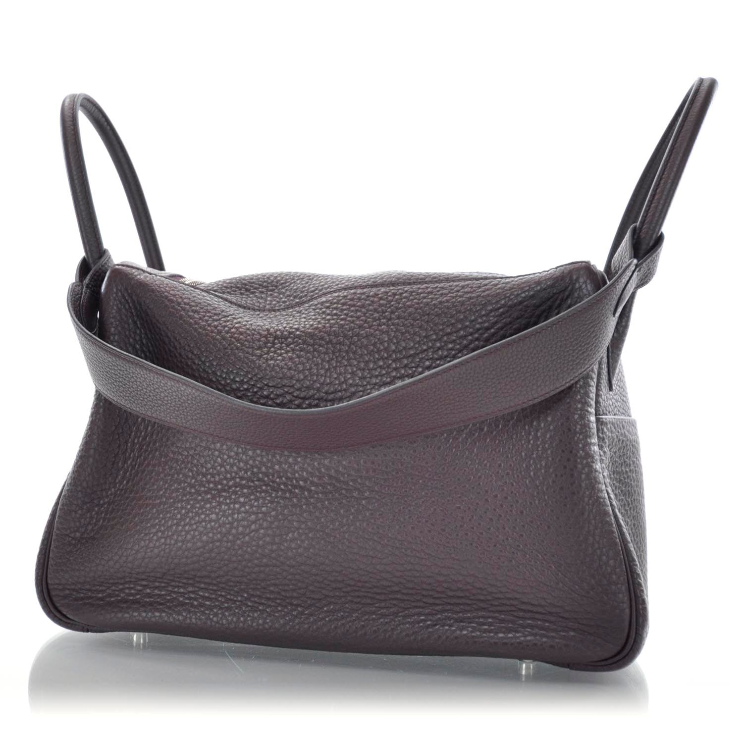Hermes Taurillon Clemence Lindy 30 Prune 3 of 10