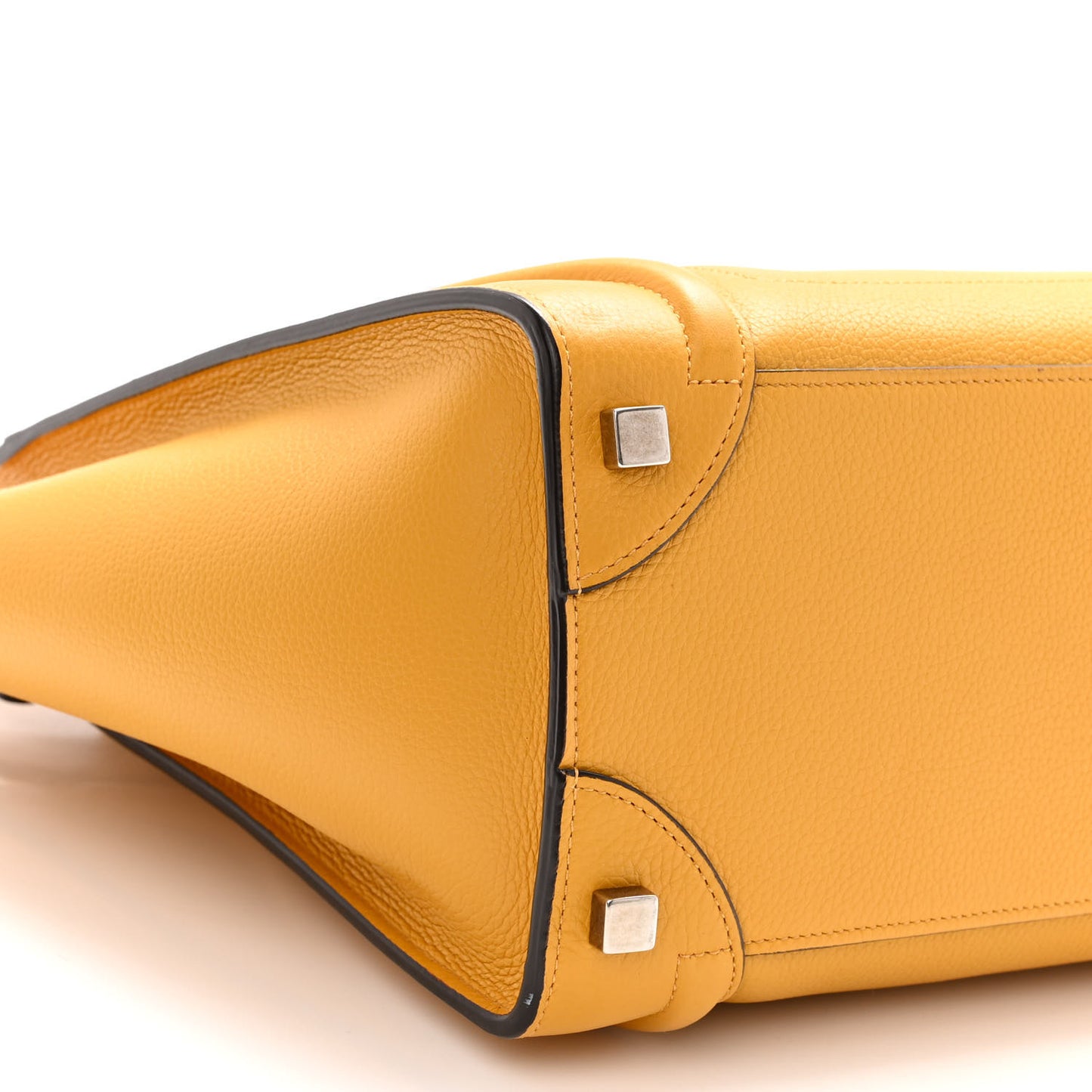 Drummed Calfskin Micro Luggage Ocre