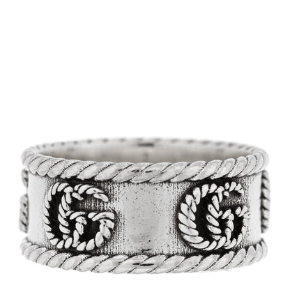 Gucci Sterling Silver Torchon GG Marmont Ring 54 7 3 of 6