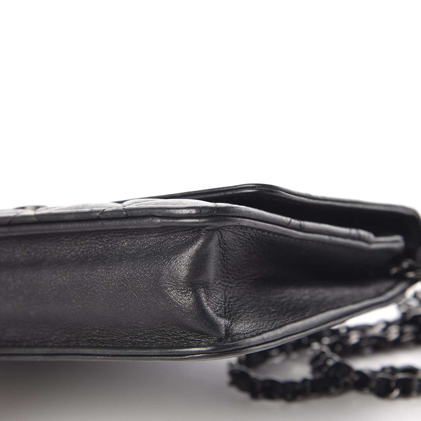 Lambskin Quilted Boy Wallet On Chain WOC Black