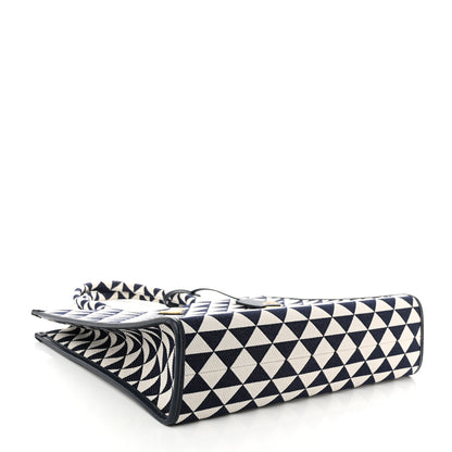 Prada Jacquard Saffiano Triangolo Symbole Embroidered Large Tote Baltico Talco 3 of 9