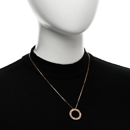 Cartier 18K Pink Gold 3 Diamonds LOVE Pendant Necklace 2 of 5