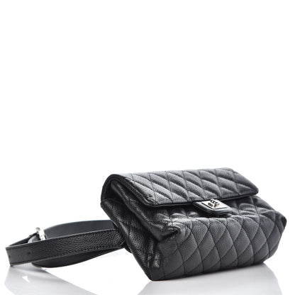 Chanel Grained Calfskin Quilted 2.55 Reissue Flap Belt Bag Clutch Black 4 of 7