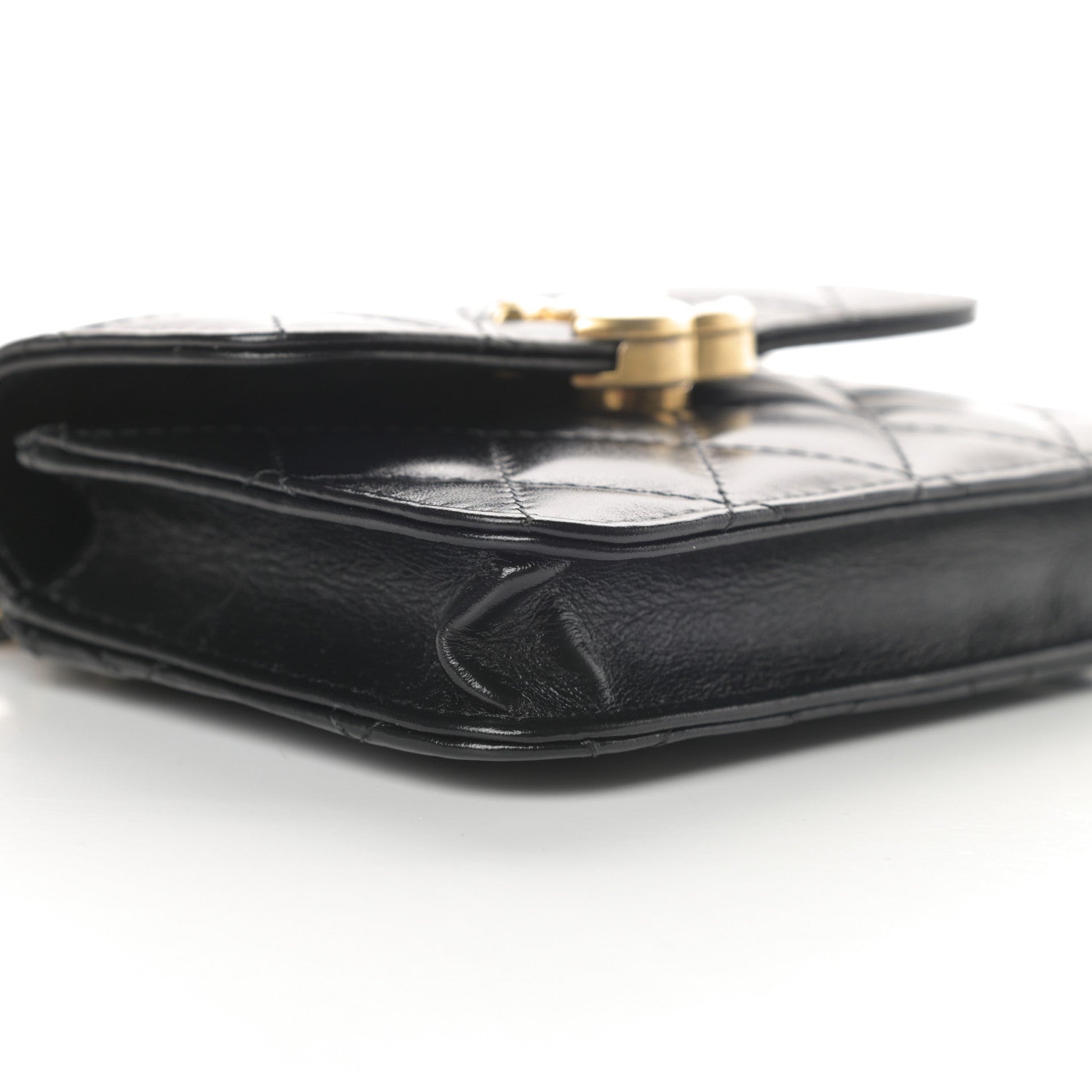 Chanel Calfskin Quilted Perfect Fit Coin Purse With Chain Black 10 of 12