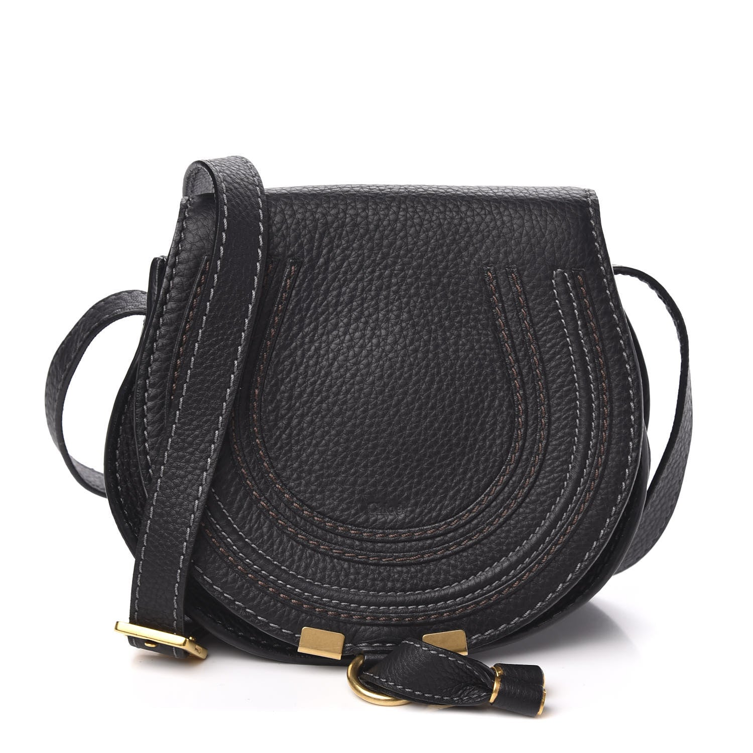 Chloe Calfskin Mini Marcie Round Crossbody Bag Black 1 of 10