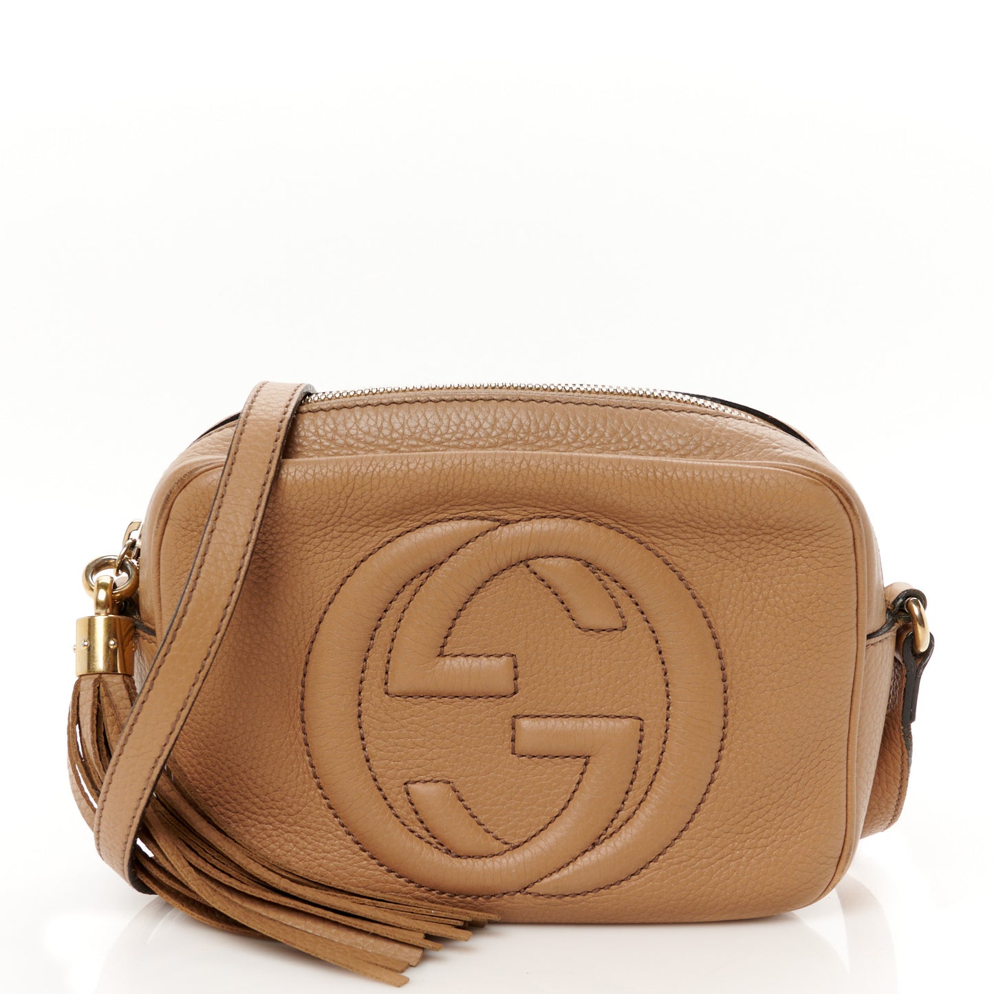 Pebbled Calfskin Small Soho Disco Bag Camelia