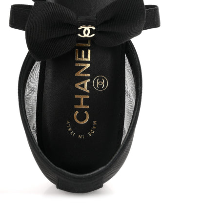 Chanel Mesh Grosgrain Mary Janes Flats 37 Black 8 of 10