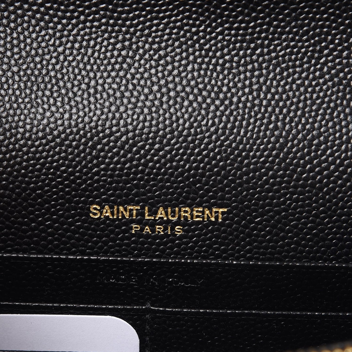 Grain De Poudre Matelasse Chevron Monogram Envelope Chain Wallet Black