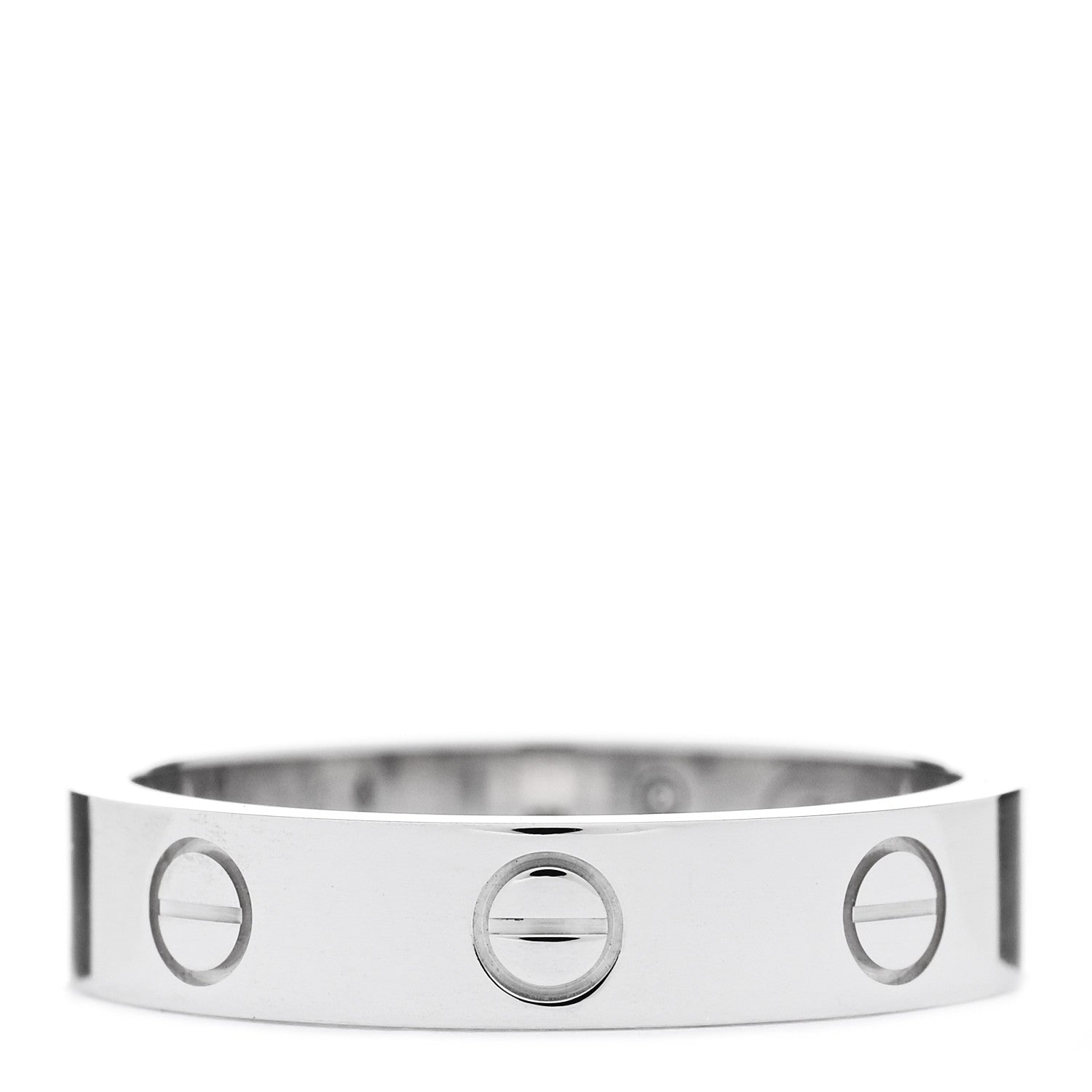 Cartier 18K White Gold Diamond 4mm LOVE Wedding Band Ring 51 5.75 3 of 5
