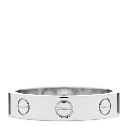 Cartier 18K White Gold Diamond 4mm LOVE Wedding Band Ring 51 5.75 3 of 5
