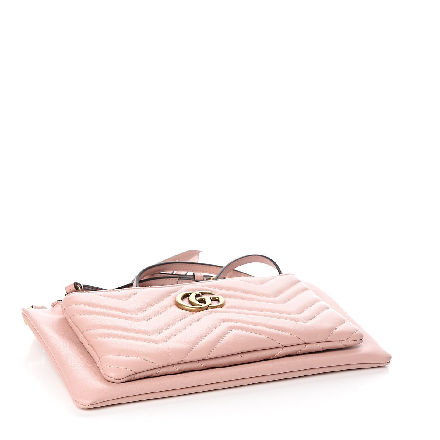 Calfskin Matelasse Small GG Marmont Double Zip Shoulder Bag Perfect Pink