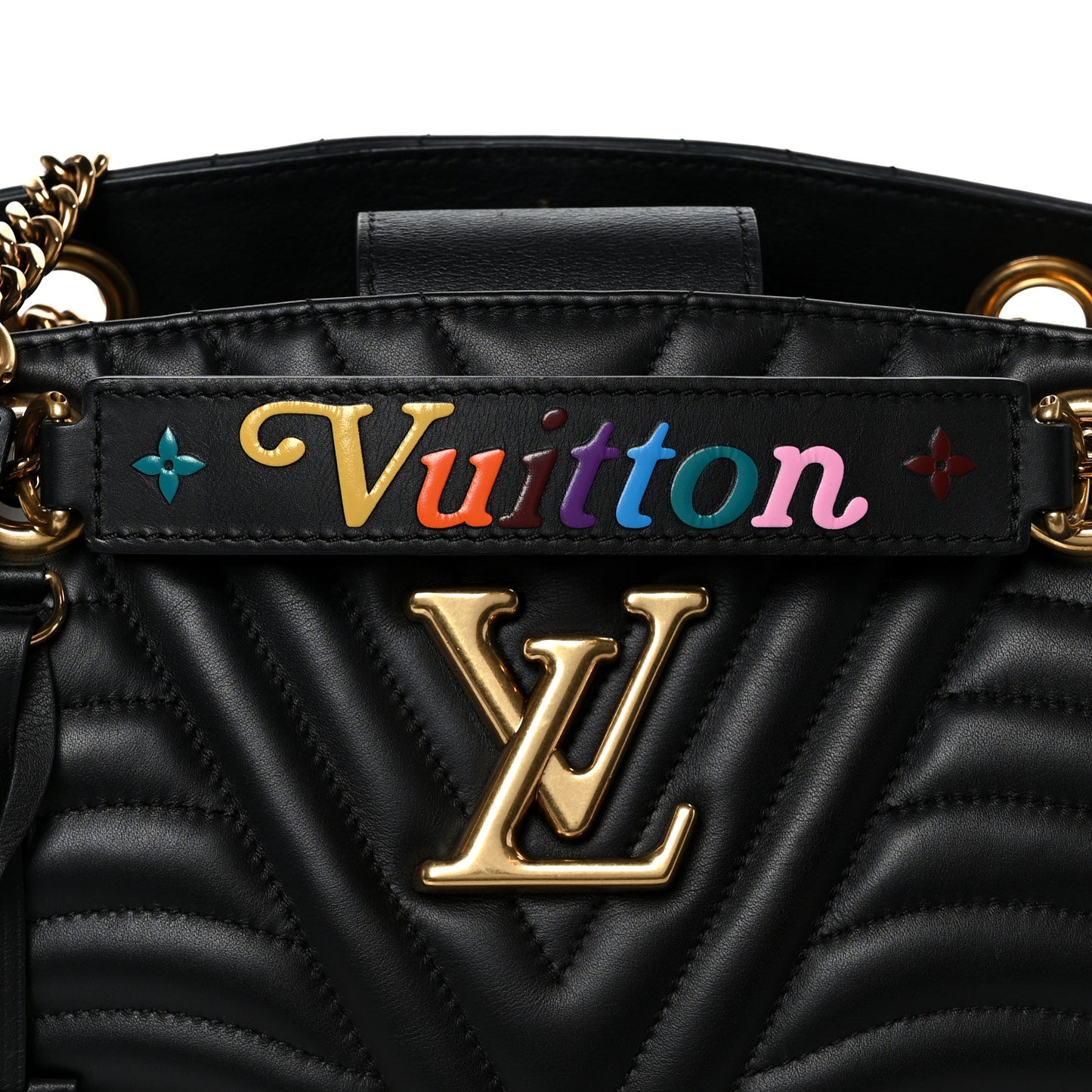 Calfskin New Wave Chain Tote Black