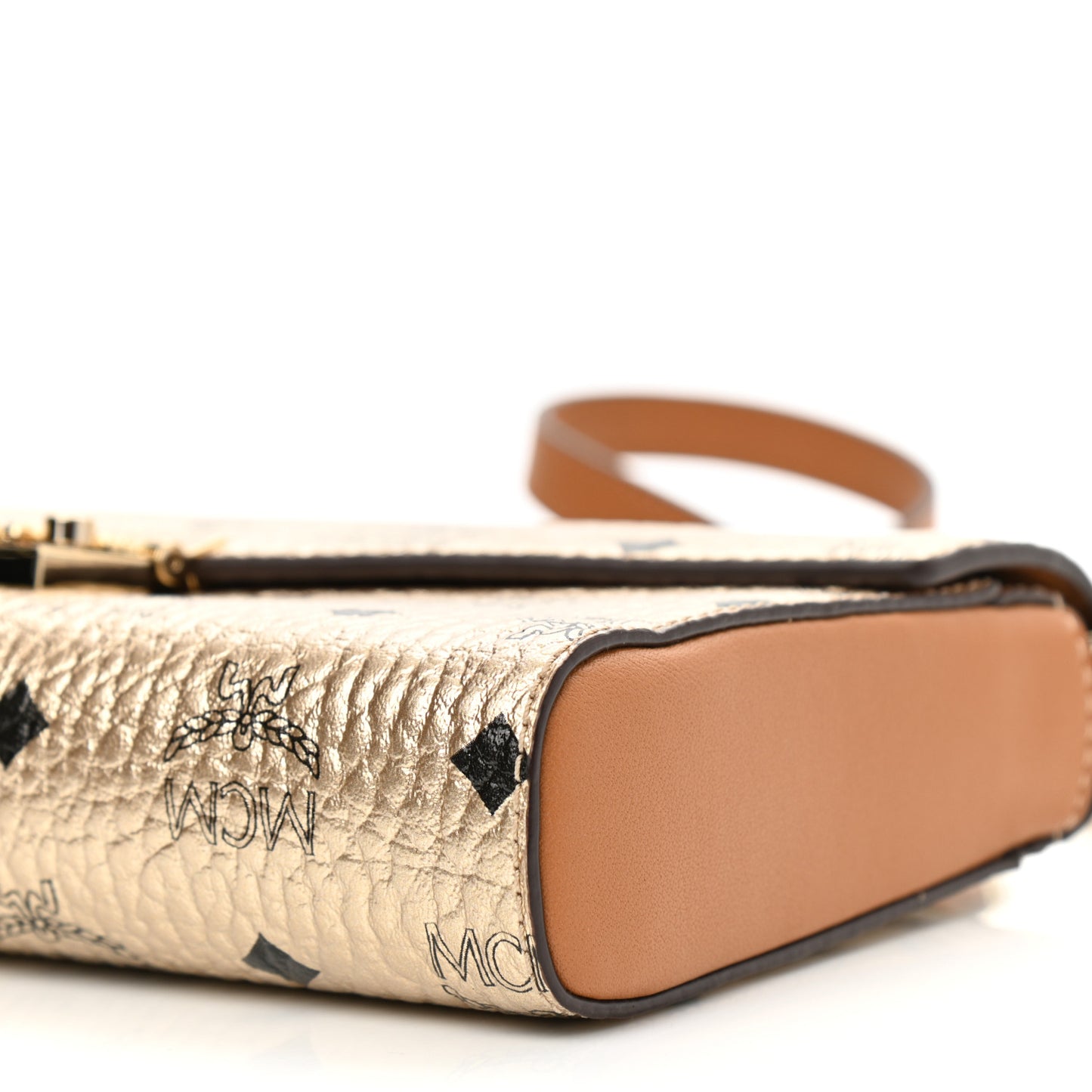 Metallic Visetos Medium Millie Crossbody Bag Berlin Gold