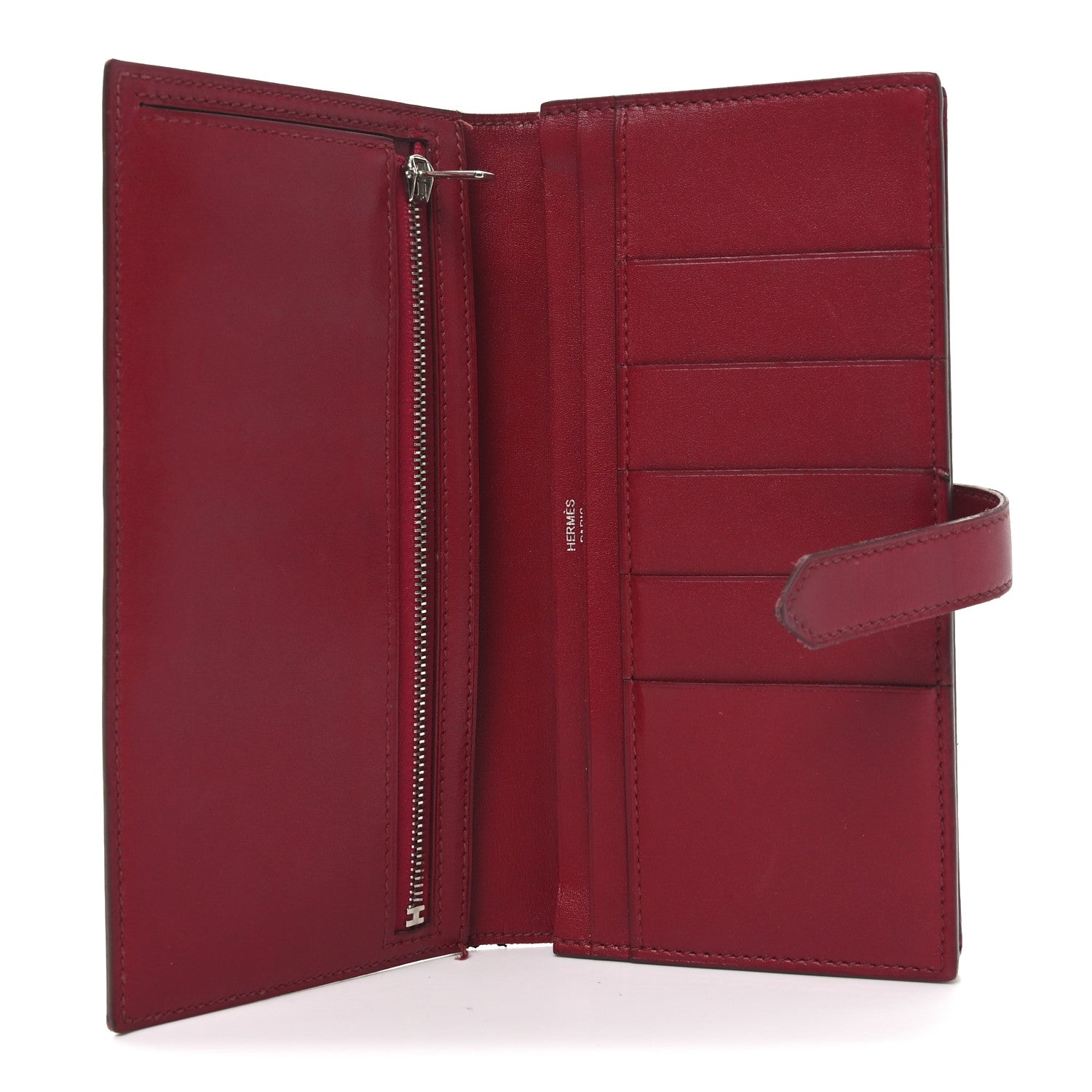 Hermes Tadelakt Bearn Gusset Wallet Rouge Vif 5 of 8